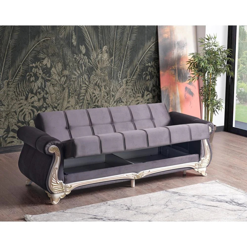 Anthracite Convertible Sleeper Loveseat C675953