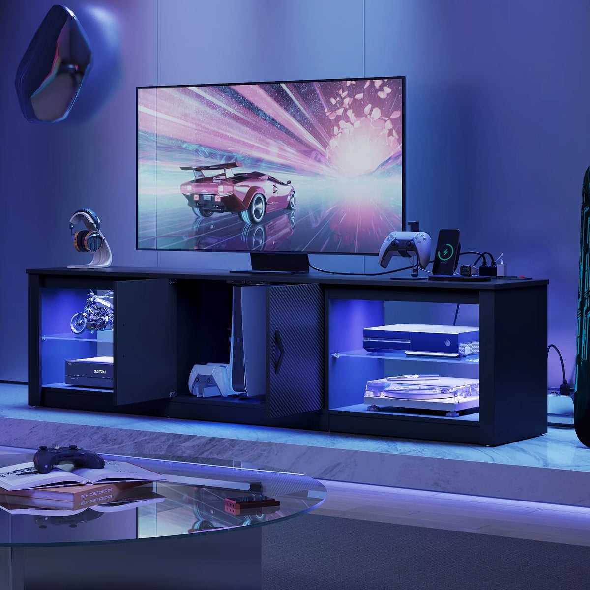 TV Stand with LED Lights and Power Outlet T55234