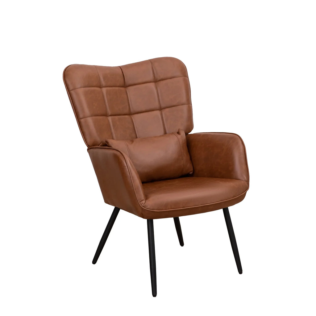 Bonded Leather Armchair with Metal Legs W2015