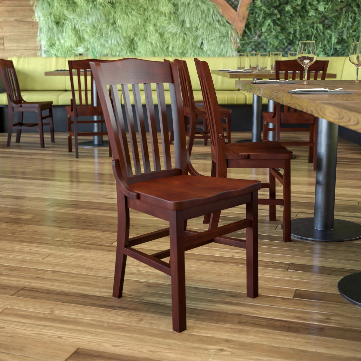 Mahogany Wood Chair W7075