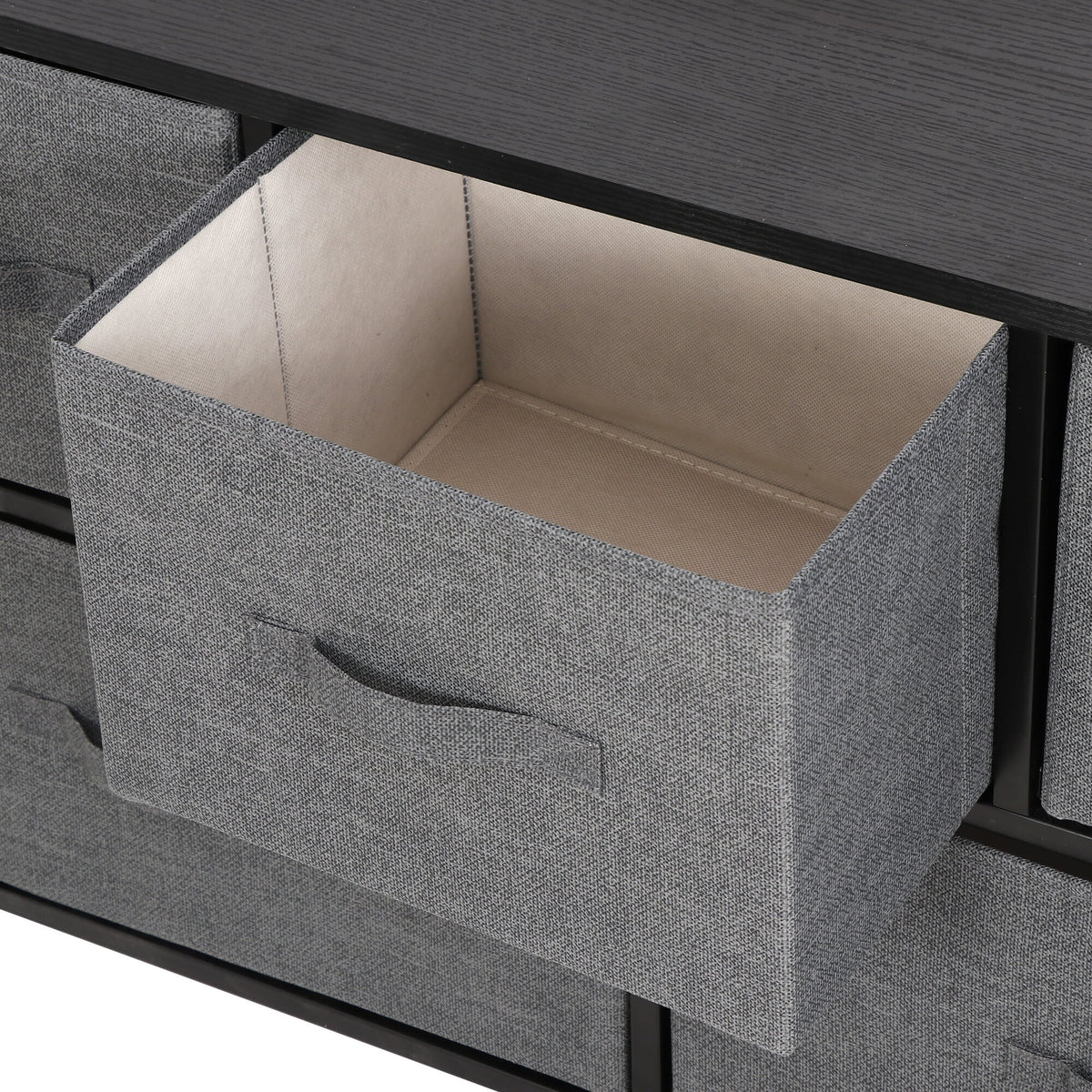 2 Tiers Steel Frame Wide Dresser Storage Tower O385060