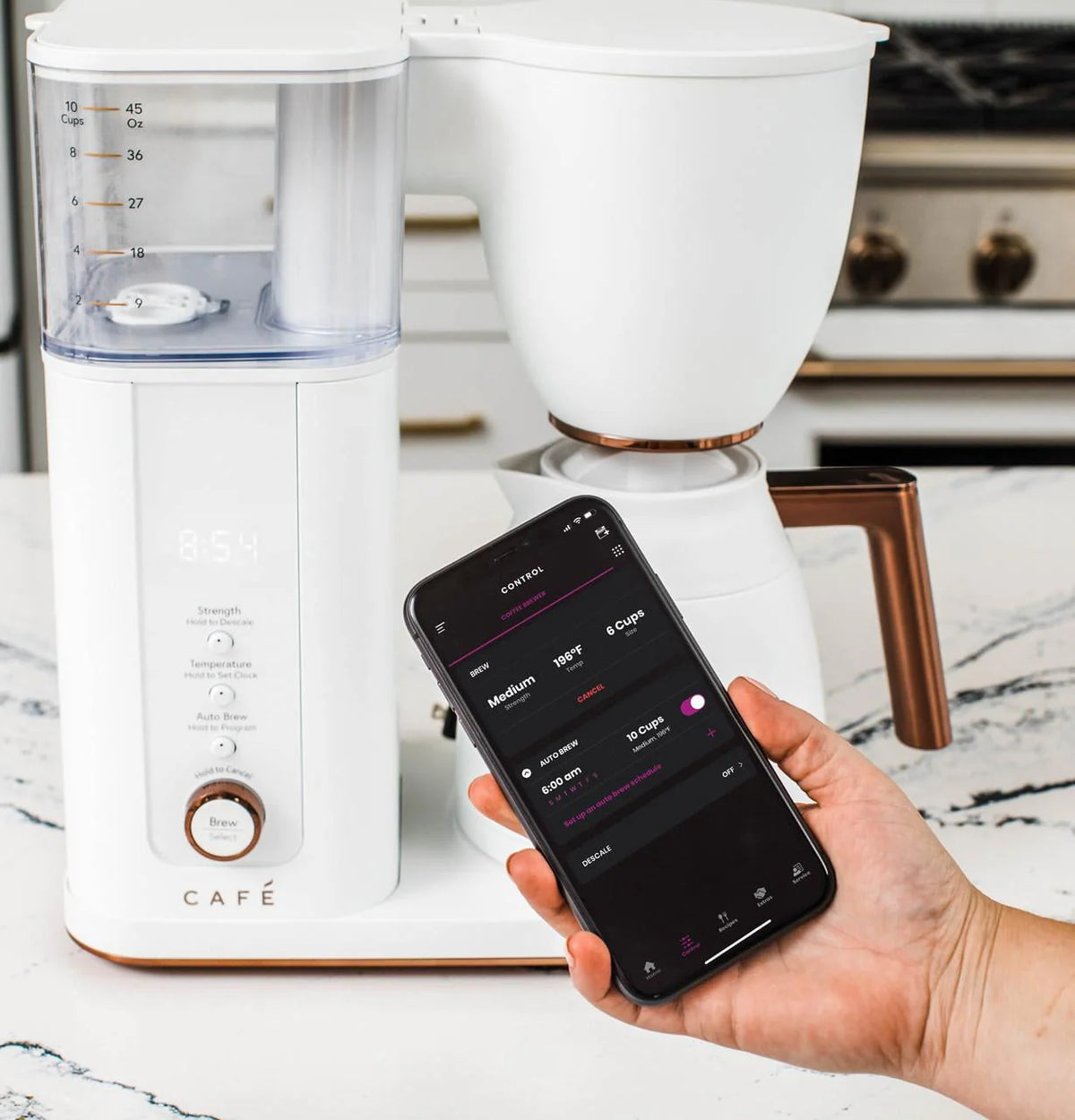 10-Cup WiFi Coffee Maker Matte White I178