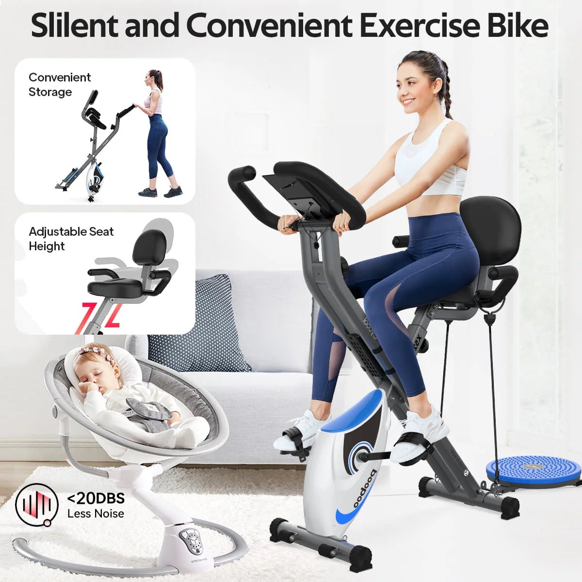Folding Exercise Bike Indoor Cycling Bike G2931