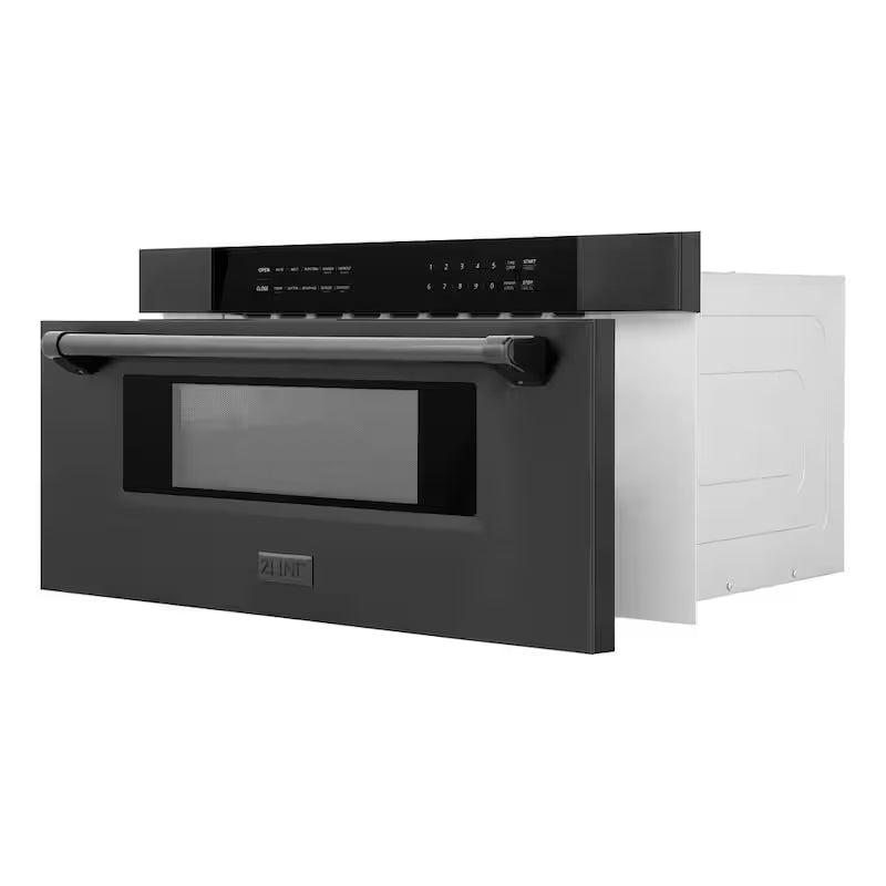 1000-Watt Built-In Microwave Drawer in Black Stainless Steel V9162