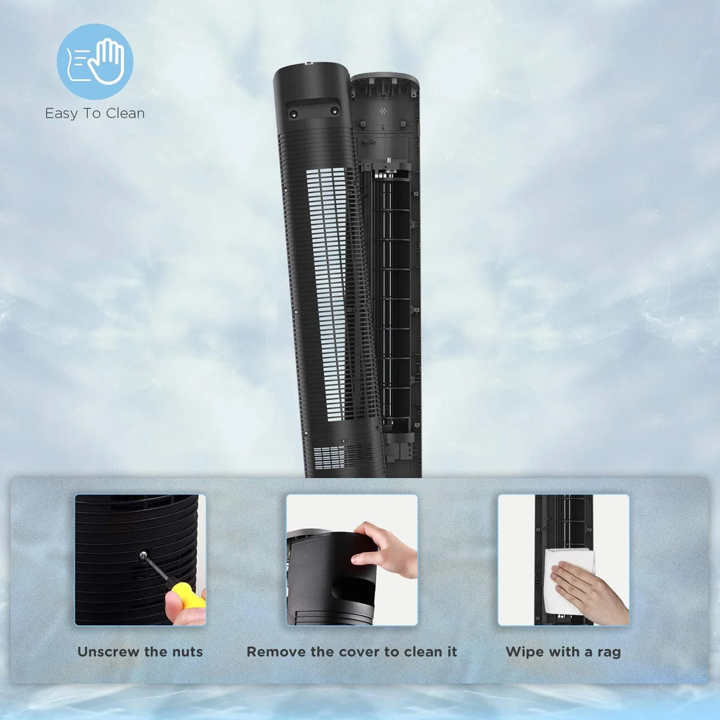40 Oscillating Tower Fan with Remote, Black F359451