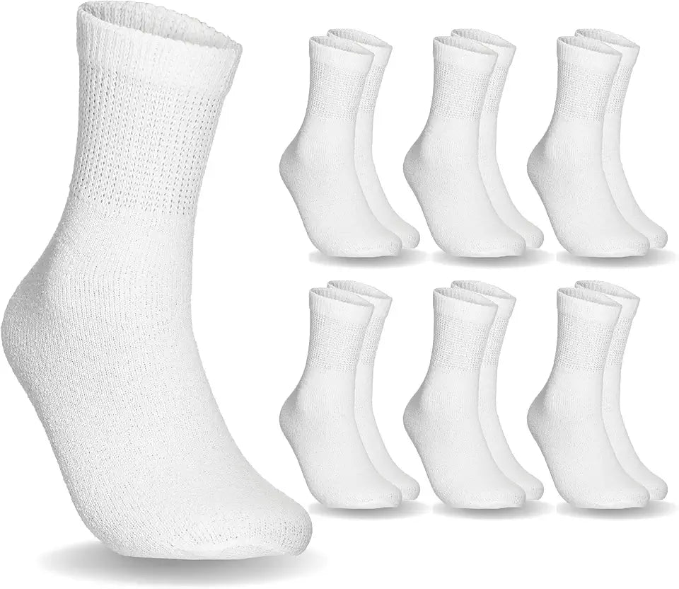 6 Pairs Non-Binding Moisture-Wicking Cotton Ankle Socks U3649