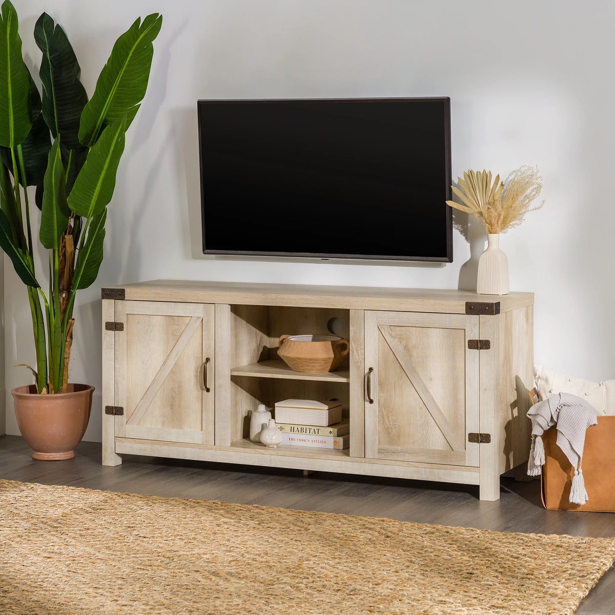 Modern Farmhouse Barn Door TV Stand E21778