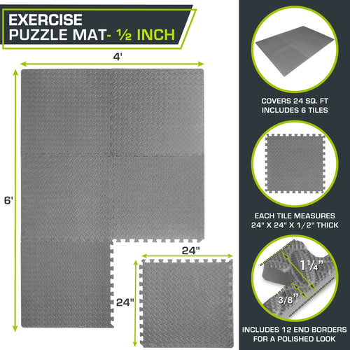 1/2 Thick EVA Foam Interlocking Exercise Mat X3990