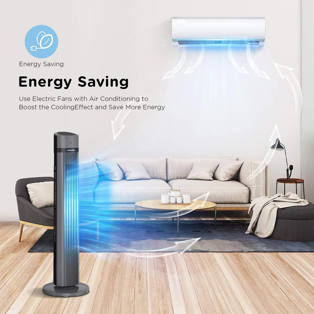 40 Oscillating Tower Fan with Remote, Black F359451