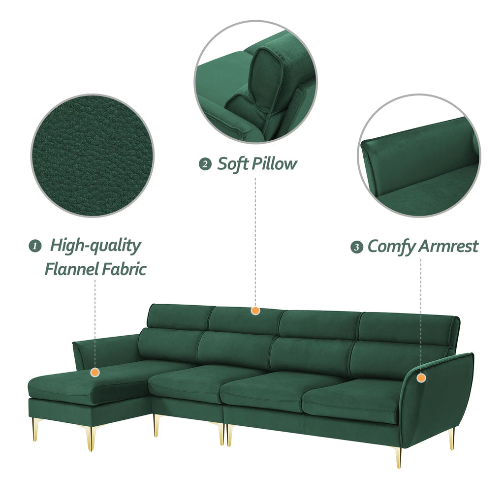 111" L Shape Recliner Sectional Sofa I891501