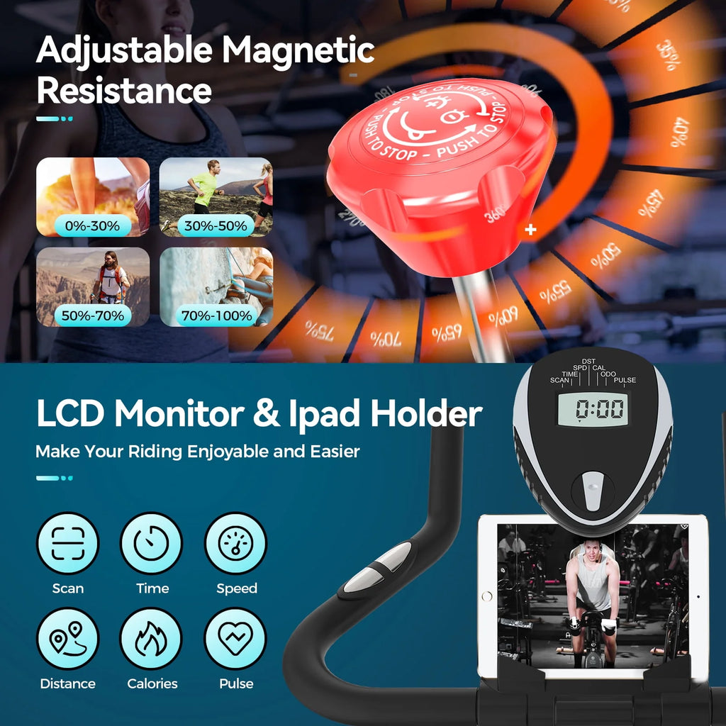 Adjustable Magnetic Resistance Indoor Exercise Bike A6159