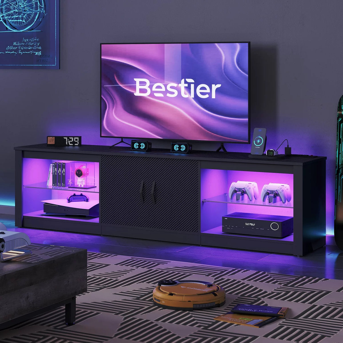 TV Stand with LED Lights and Power Outlet T55234