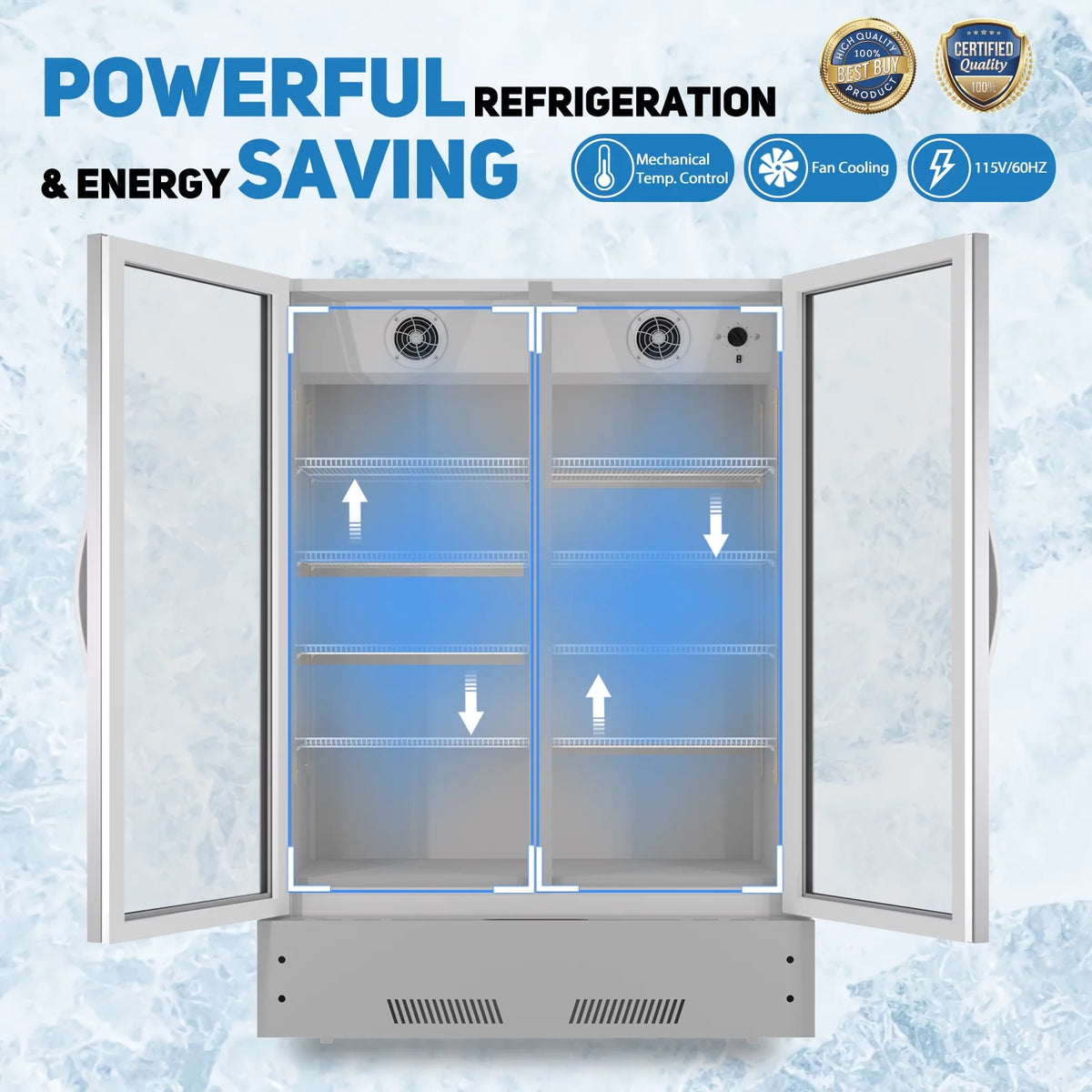 17 Cu.Ft Glass Door Upright Beverage Cooler D698