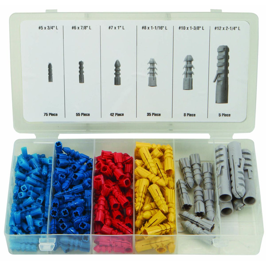 Wall Anchor Assortment, 220 Piece E639418