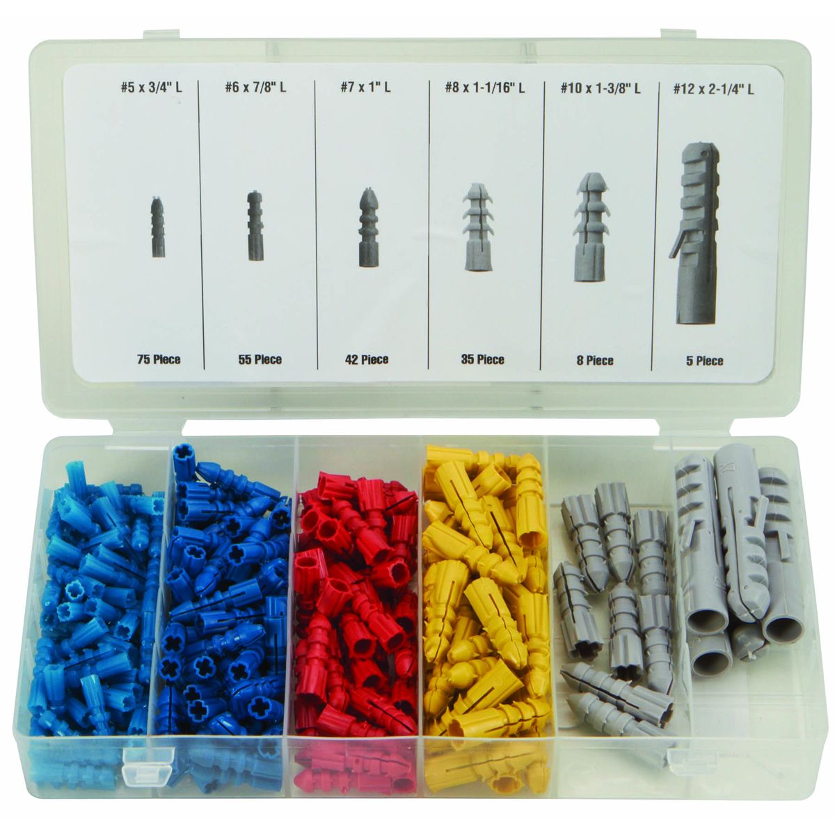 Wall Anchor Assortment, 220 Piece E639418
