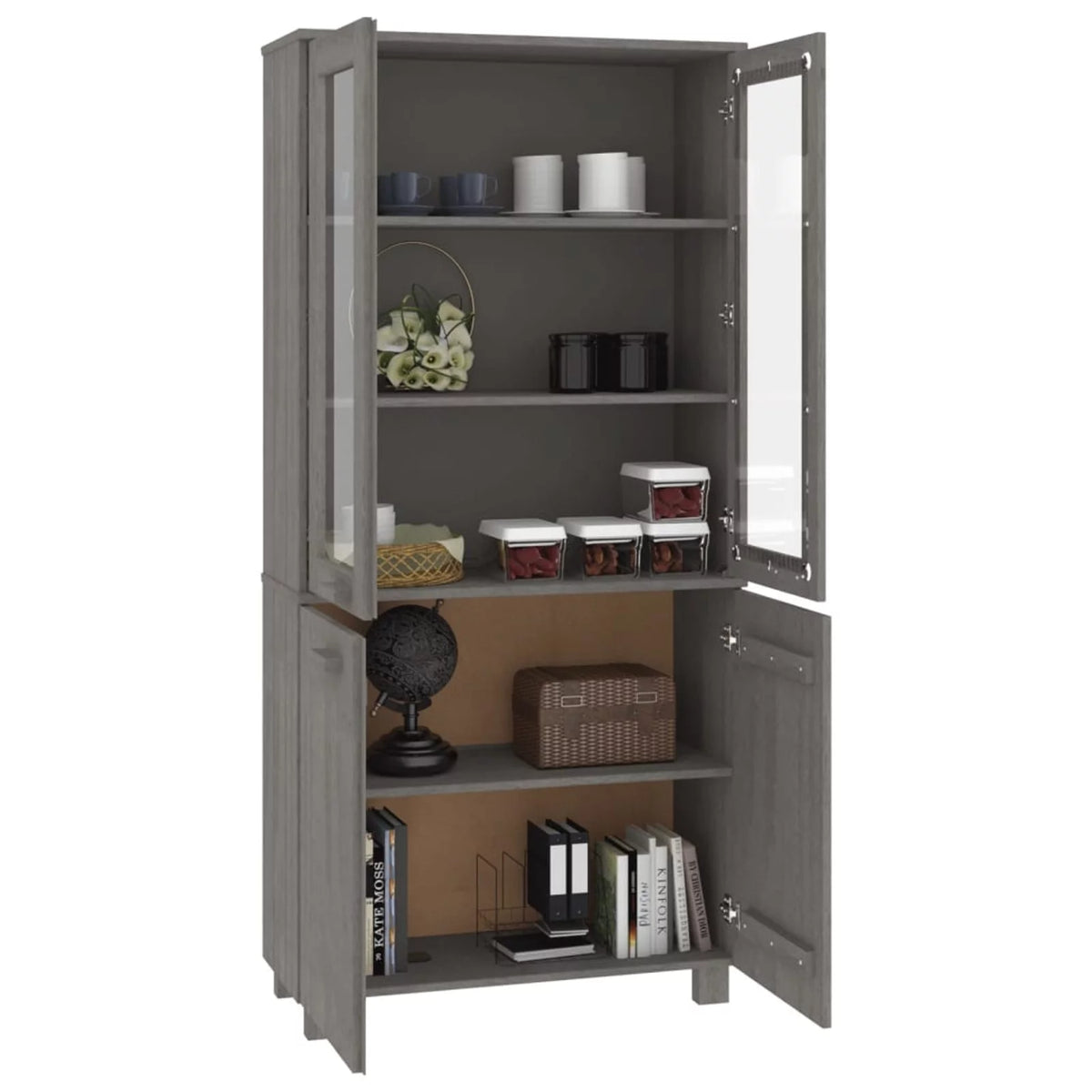 Solid Wood Pine Gray Highboard G4350