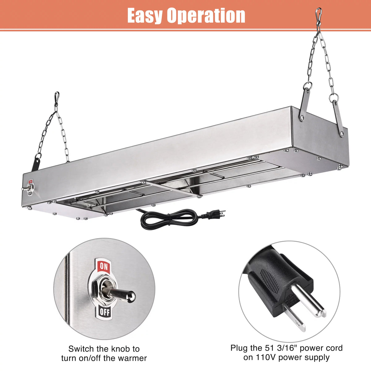 900W Stainless Steel Commercial Food Warmer O8607